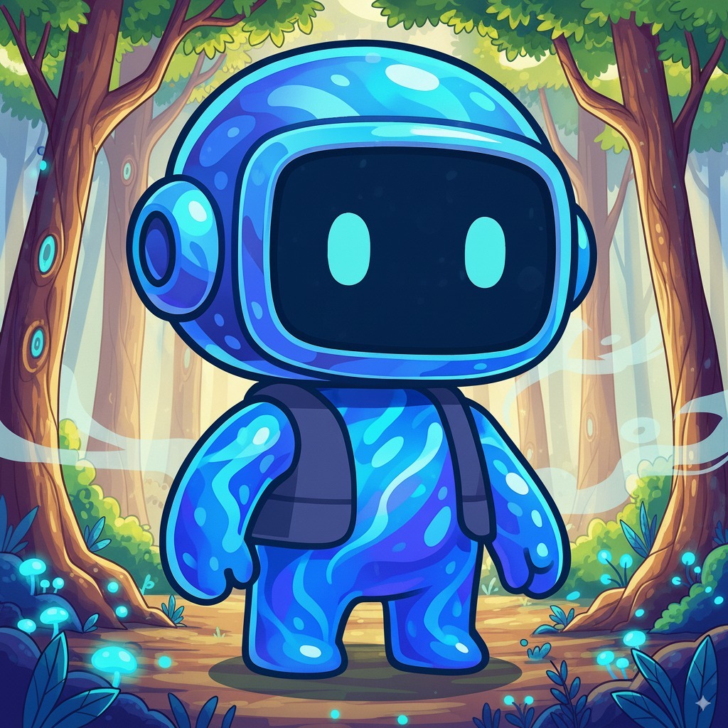 Liquid Robot in Mystical Forest